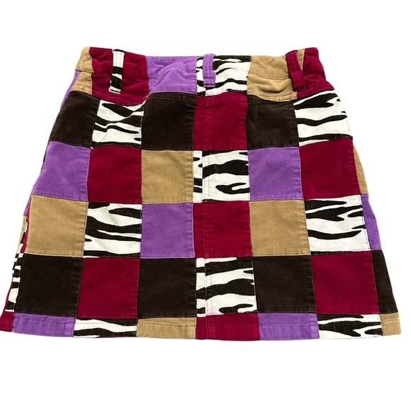 Y2K Talbots Girls patchwork mini skirt with zebra and purple tones size 14 - Picture 2 of 7